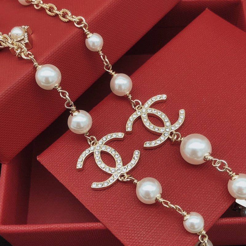 18K Chanel No.5 Star Long Pearl Necklace