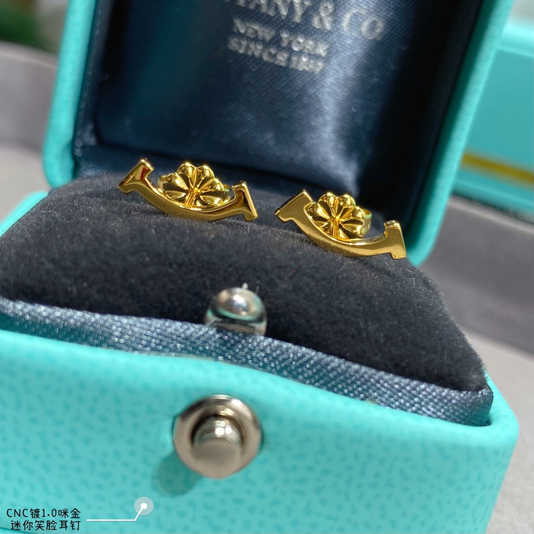 18K Tiffany Smile Yellow Gold Earrings