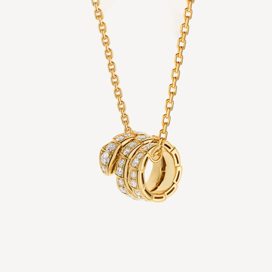 18K BVLGARI Serpenti Viper Pave Diamonds Necklace